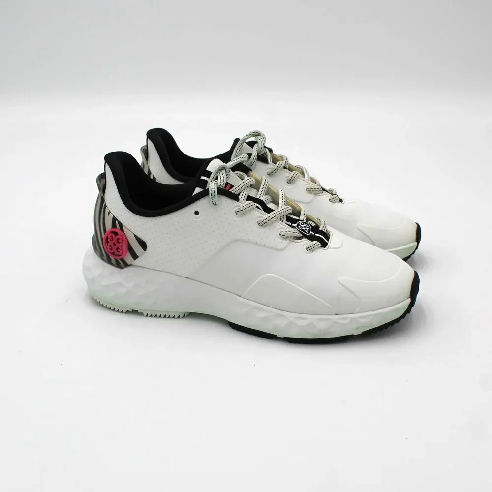 G/Fore MG4+ Womens 6.5 White Spikeless Golf Shoes Zebra Pink Outdoor Sneakers